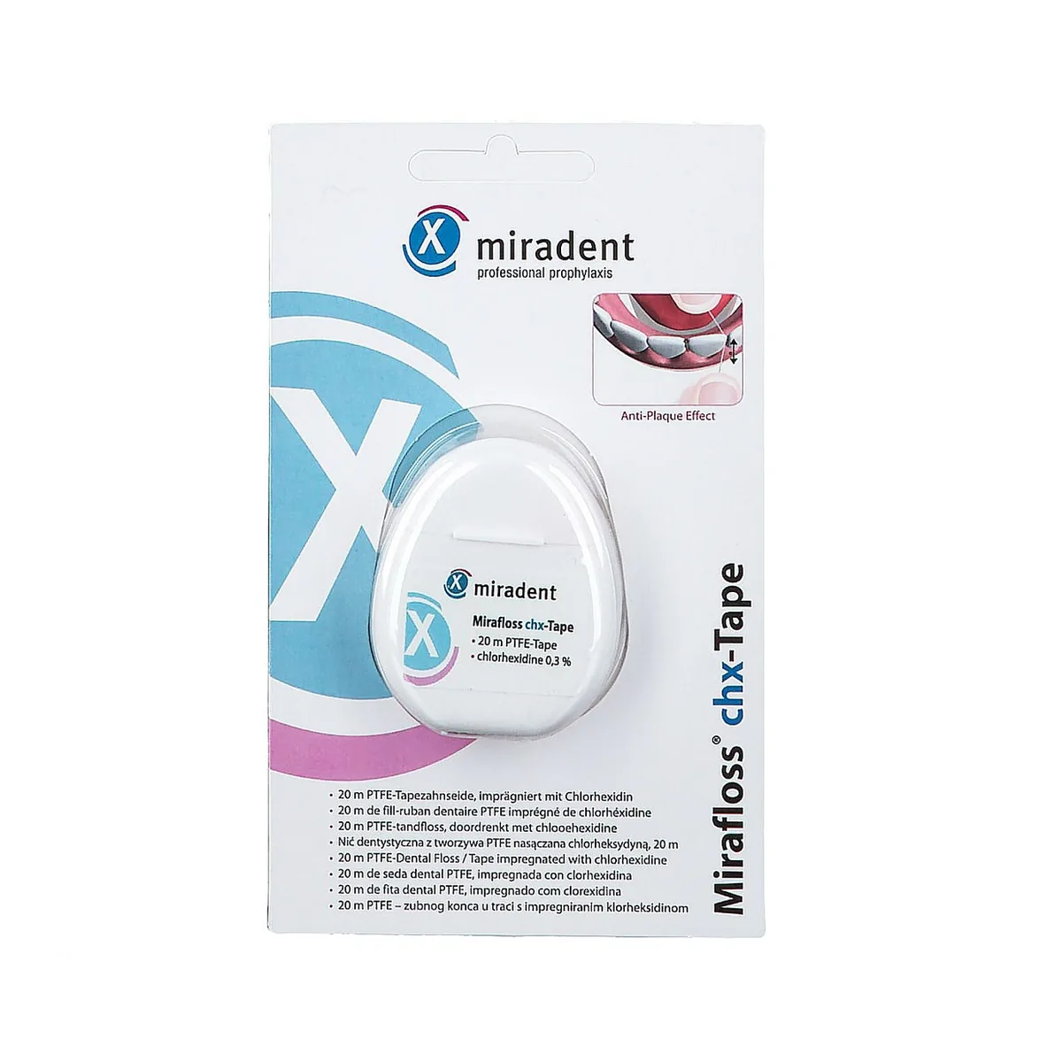 Зубная нить Miradent, Ленточный флосс Mirafloss chx-Tape (Mira Dent)