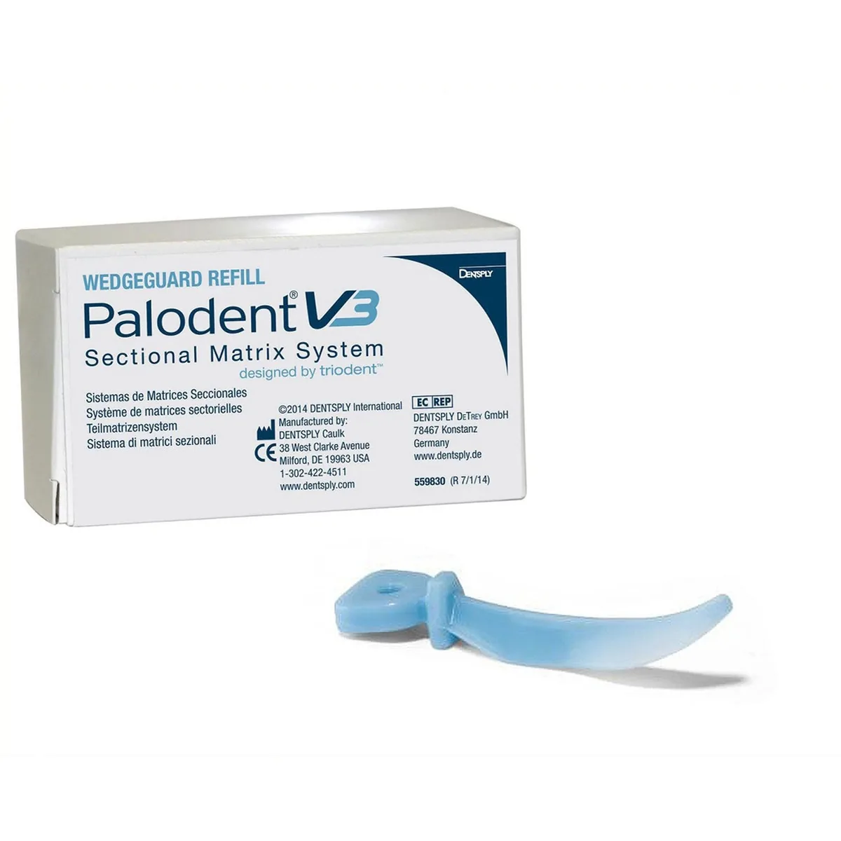 Palodent V3 Wedges, Палодент V3 клини 100шт., блакитні - середні (Dentsply Sirona) Матрична система Palodent
