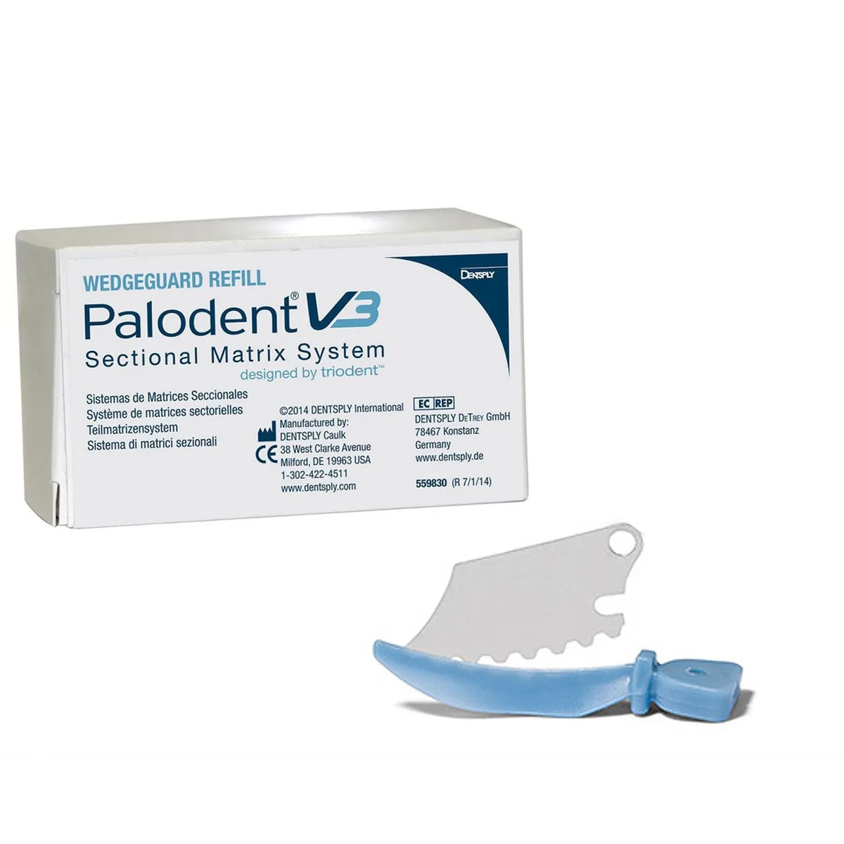 Palodent V3 Wedges Guard 50pcs, Палодент клини з захисним бар'єром 50шт., блакитні - середні (Dentsply Sirona)