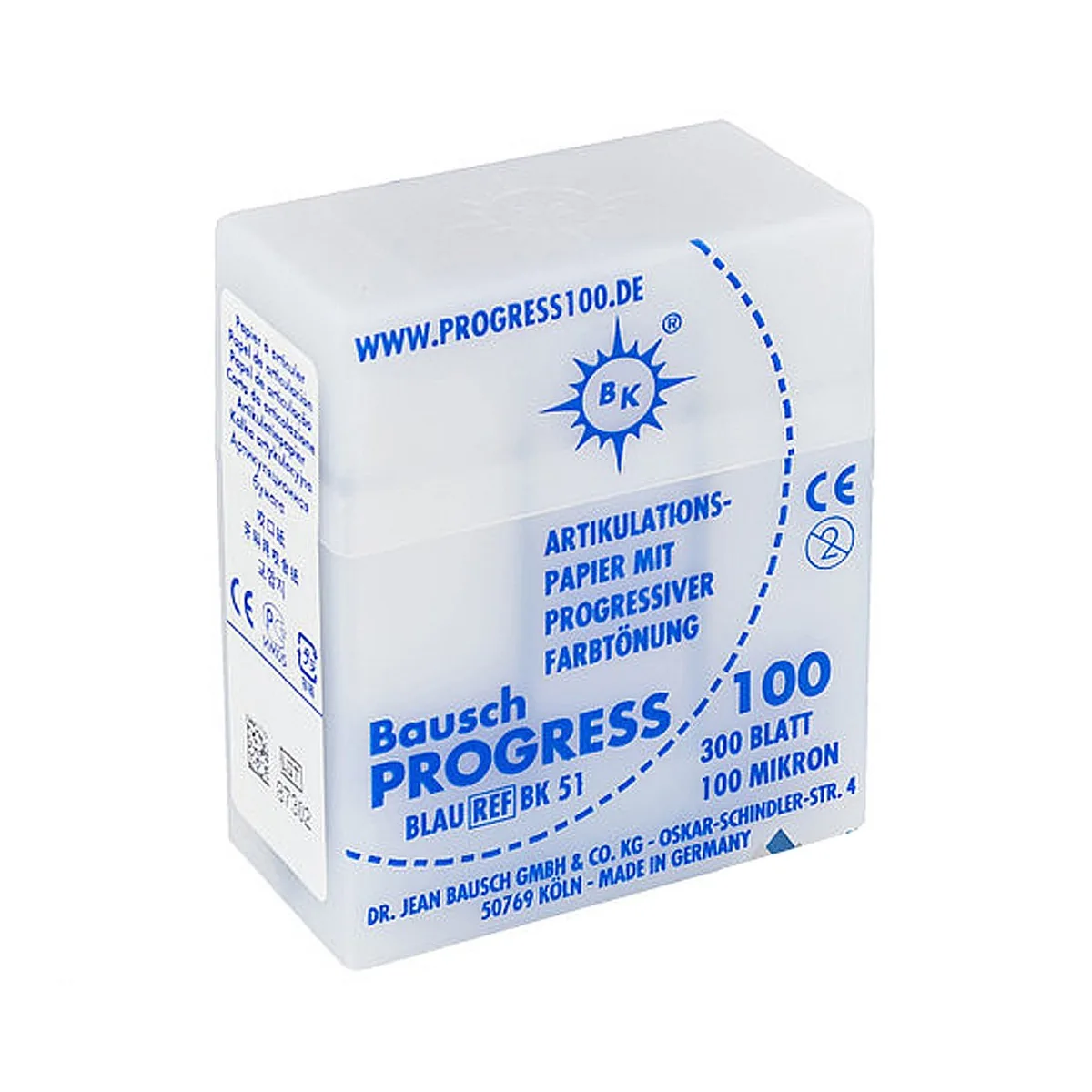 Артикуляційна папір Бауш BK51, 100 мкм, СИНЯ, Articulating paper BK 51 (Bausch)
