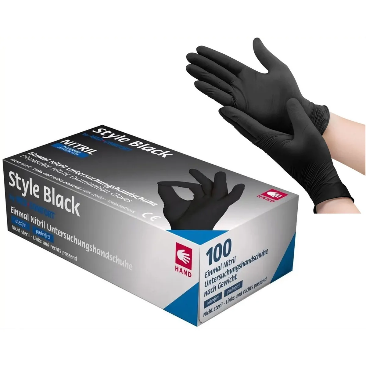 Рукавички нітрилові, ЧОРНІ, розмір S, 100шт, Style Black (AMPri / Ампри / Ампрі )