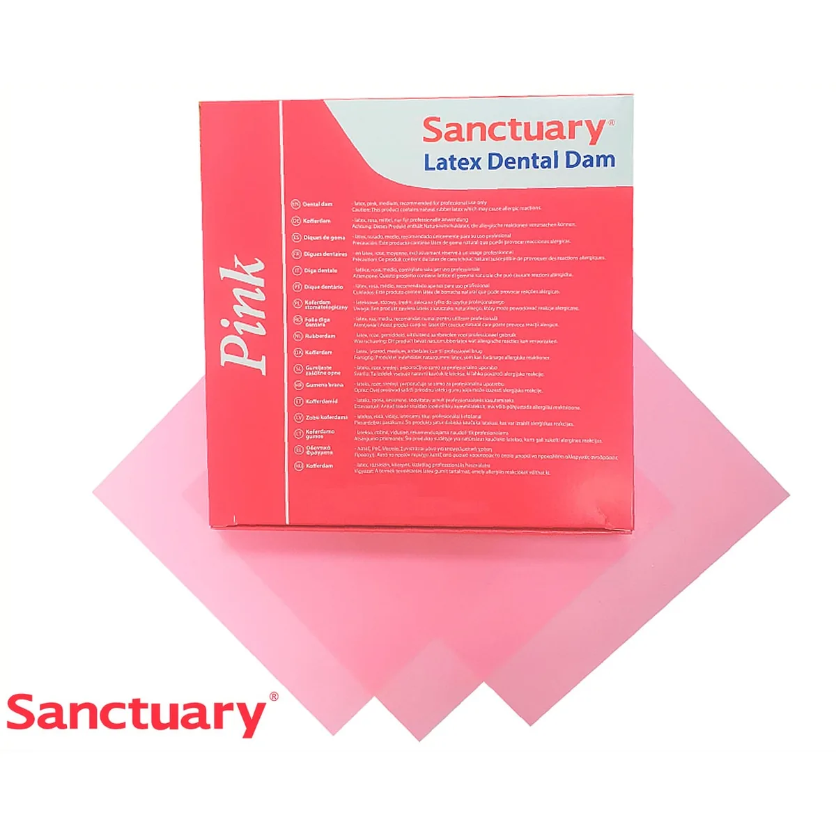 Хустки для коффердаму рожеві - середні Dental Dam (Sanctuary) хустки для кофердаму, хустки