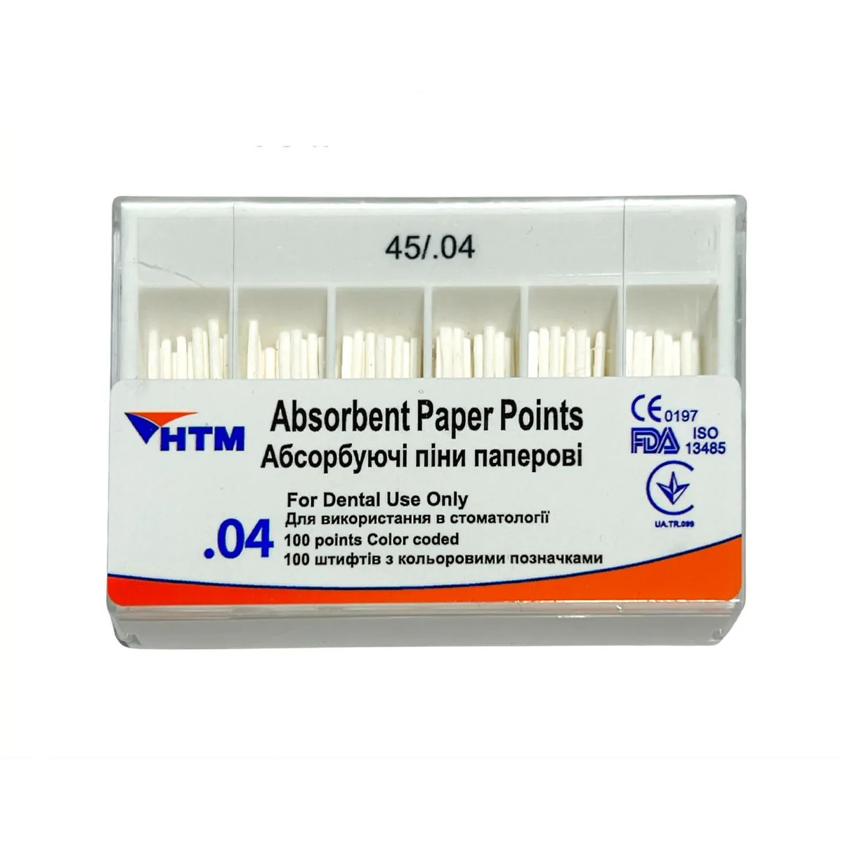 Паперові штифти 04/45, Absorbent Paper Points 04/45 (HTM)