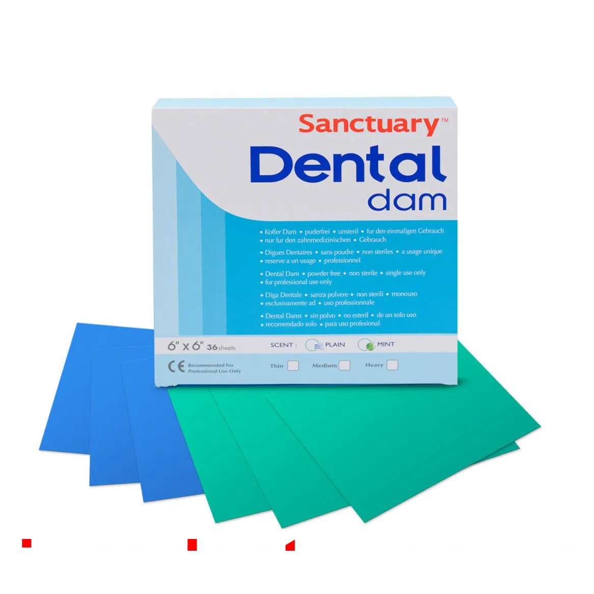 Платки для коффердама "сині - середні" Dental Dam (Sanctuary)