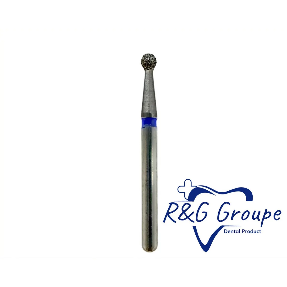 Бор алмазний, 801-016 STD синя кулька на короткій ніжці (R&G Groupe France)