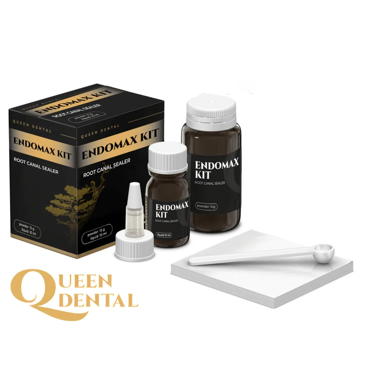 ENDOMAX KIT - Рентгеноконтрастний цемент на основі цинкоксид евгенолової пасти (Queen Dental)