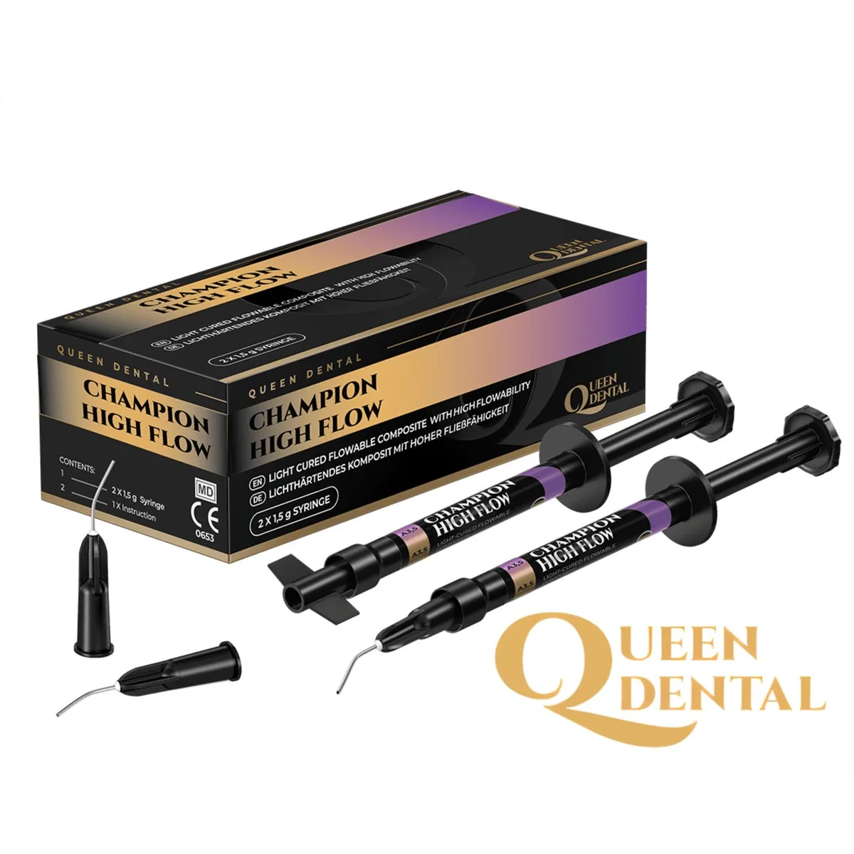 CHAMPION HIGH FLOW, 1шт. колір: A3.5 - рідкотекучий композит (Queen Dental) es flow, esflow, чемпіон флоу