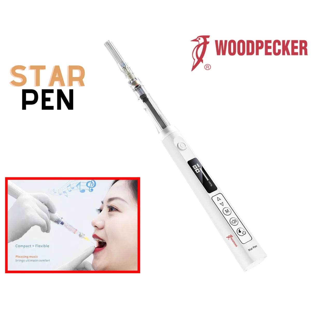 Карпульний шприц "Star Pen" - система анестезії з аспірацією (автоматична) Woodpecker