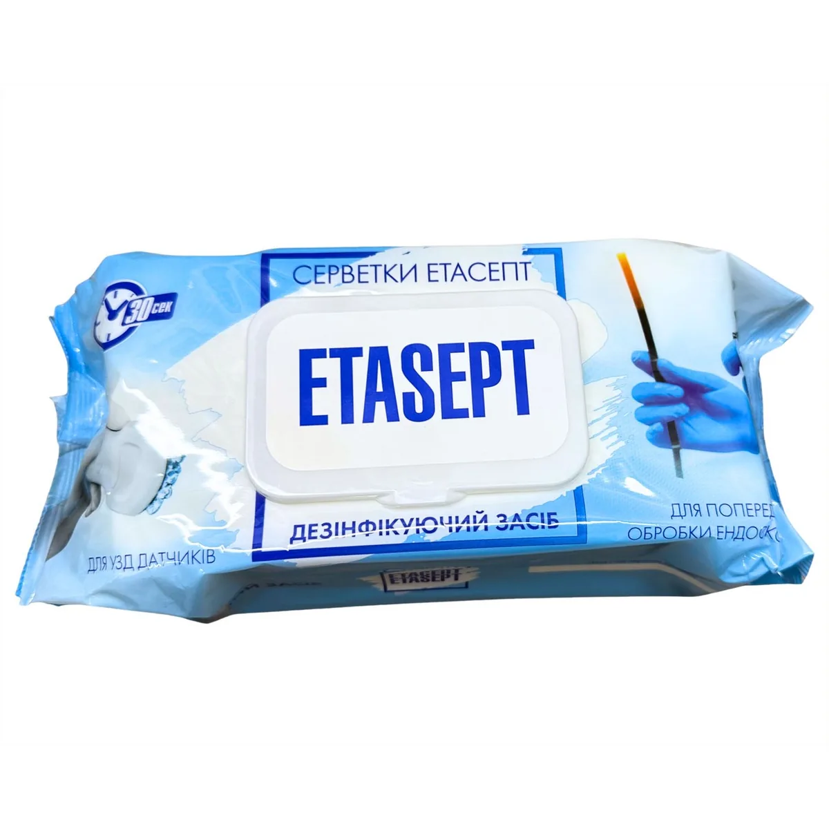 ETASEPT, Етасепт для УЗД 120 шт - серветки для дезінфекції, універсальні, м'яка упаковка