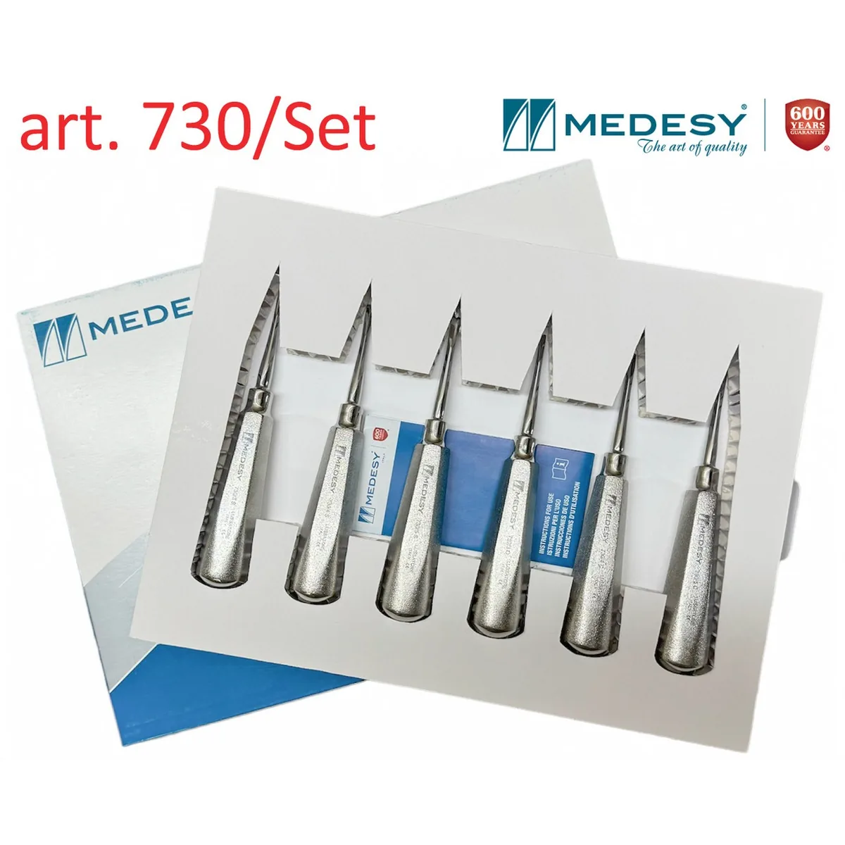 Елеватори набір, 6шт. art. 730/SET набір хірургічних елеваторів LUSSATORE (Medesy)