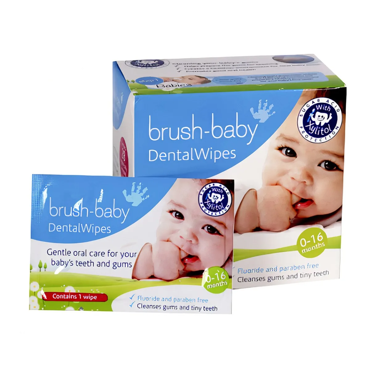 Одноразові серветки для очищення ясен і перших зубів, 28 шт, Dental Wipes (Brush-Baby)