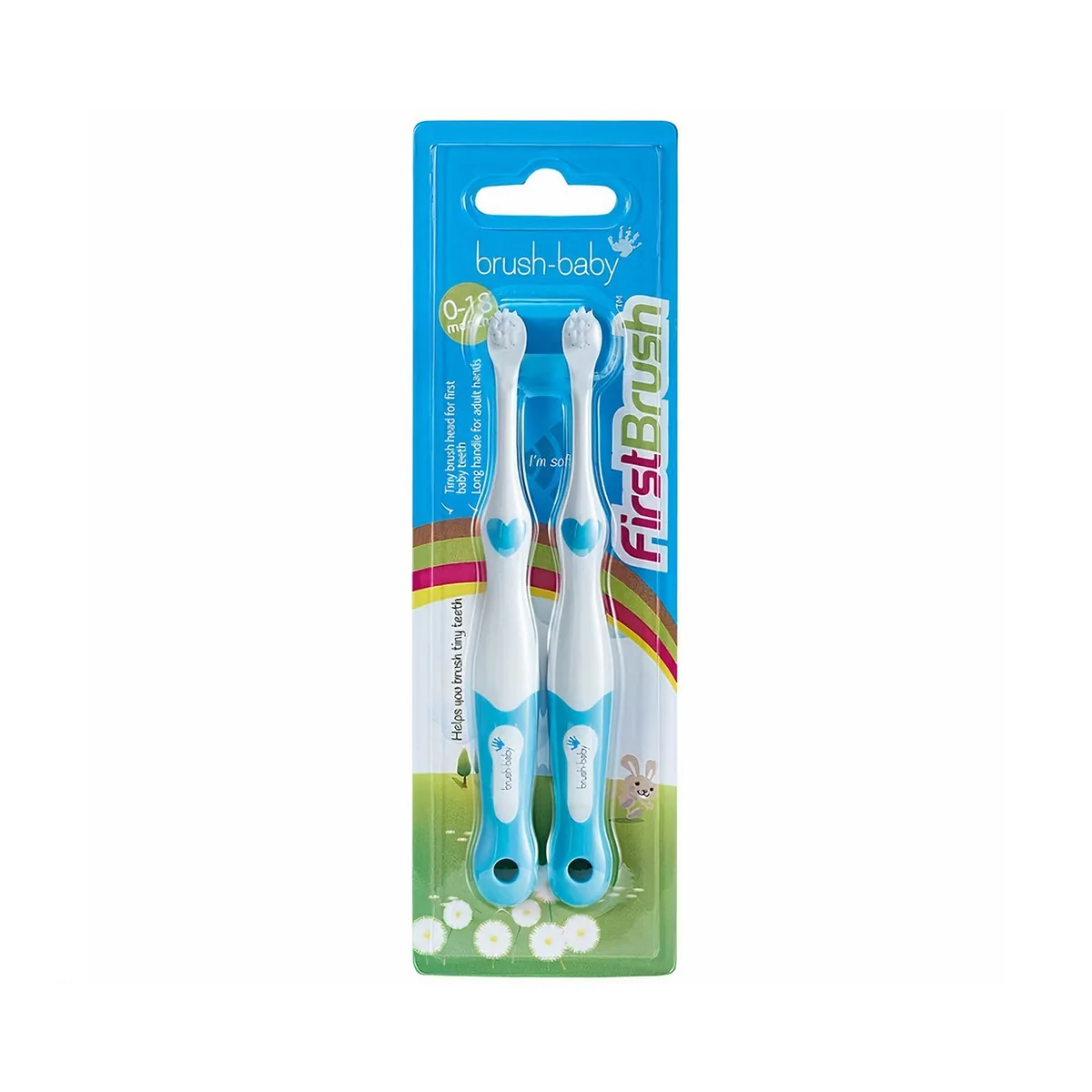 Дитяча зубна щітка FirstBrush 2шт., колір: блакитний, (0-18 міс.) Brushbaby Ltd.