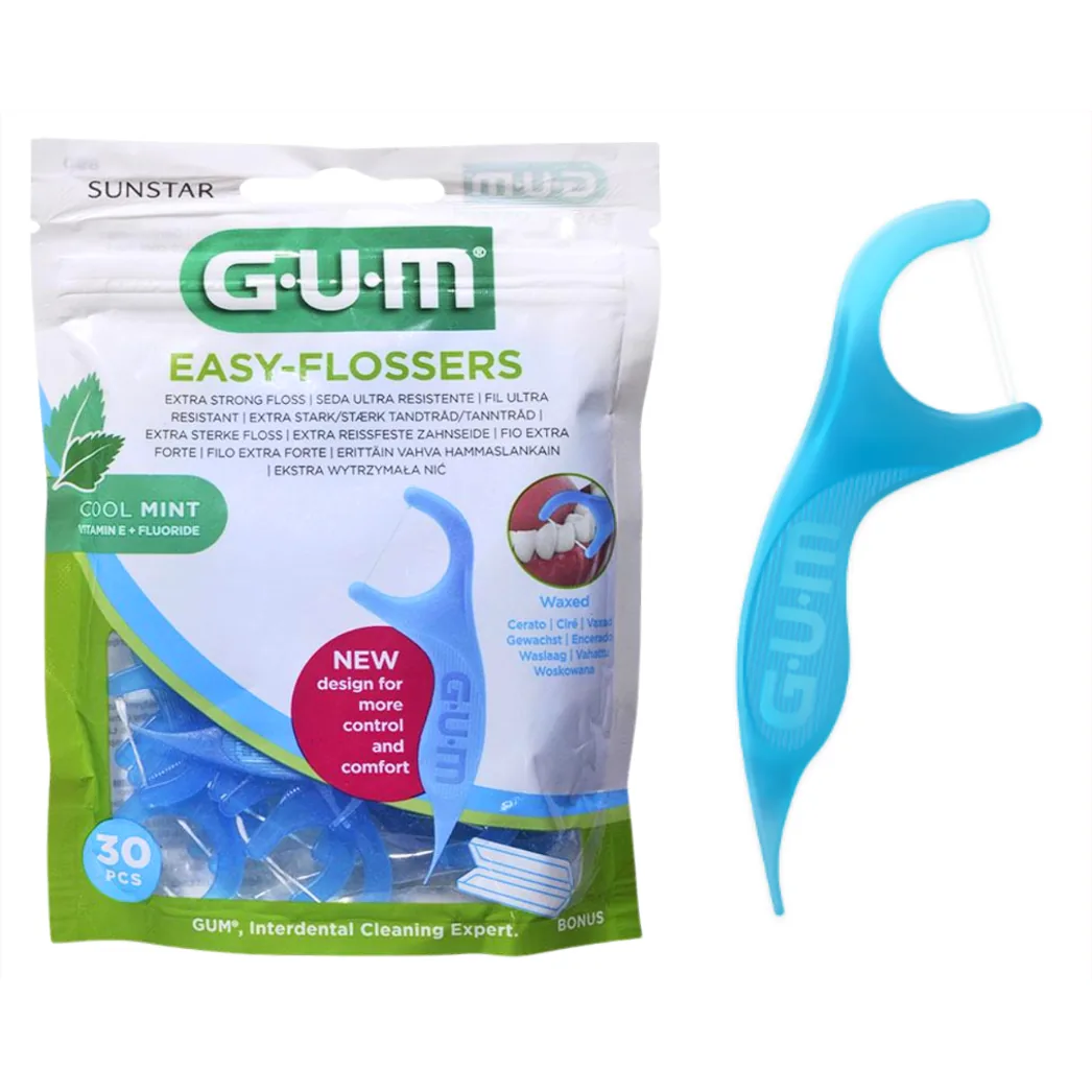 Зубна нитка GUM Easy Flossers Vitamin E c фторидом, 30 шт (SUNSTAR GUM)