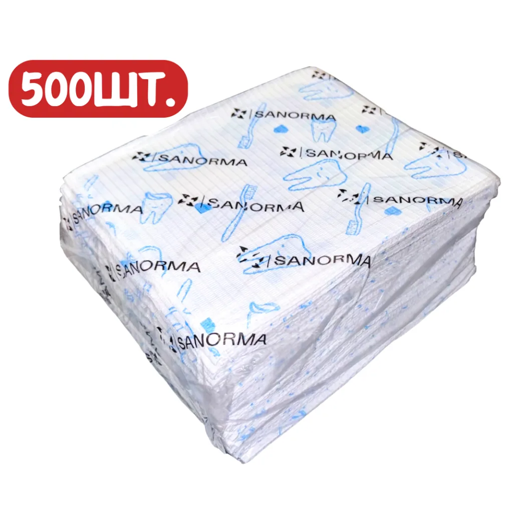 Серветки нагрудні, колір: білий, дитячий із зубчиком, ящ. 500шт