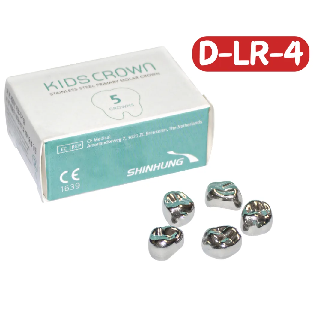 Дитячі коронки, нижня права D-LR-4, 5 шт, Kids Crown, Primary Molar Crown (SHINHUNG)