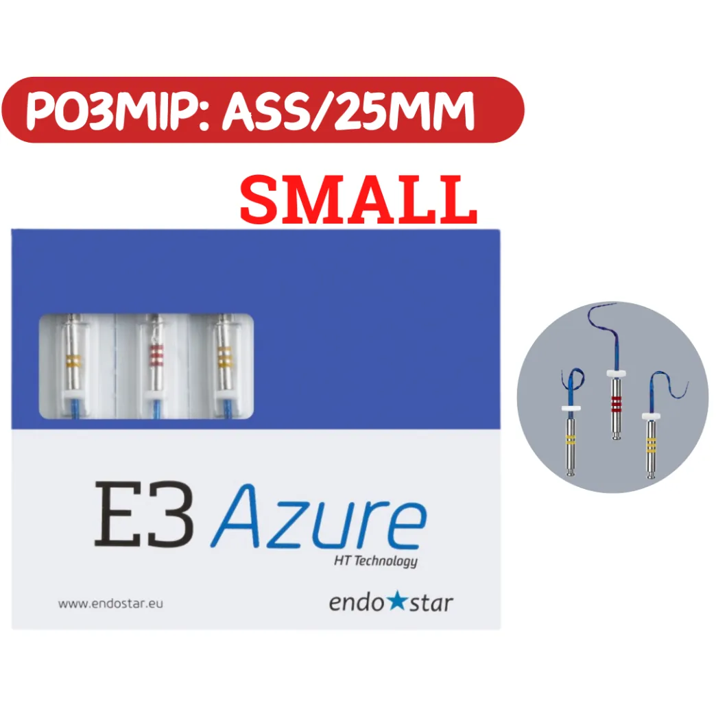 Endostar E3 Azure Small (Ажур Смол), розмір: ass 3 шт: 20/04, 25/04, 20/06, 25mm (Poldent)