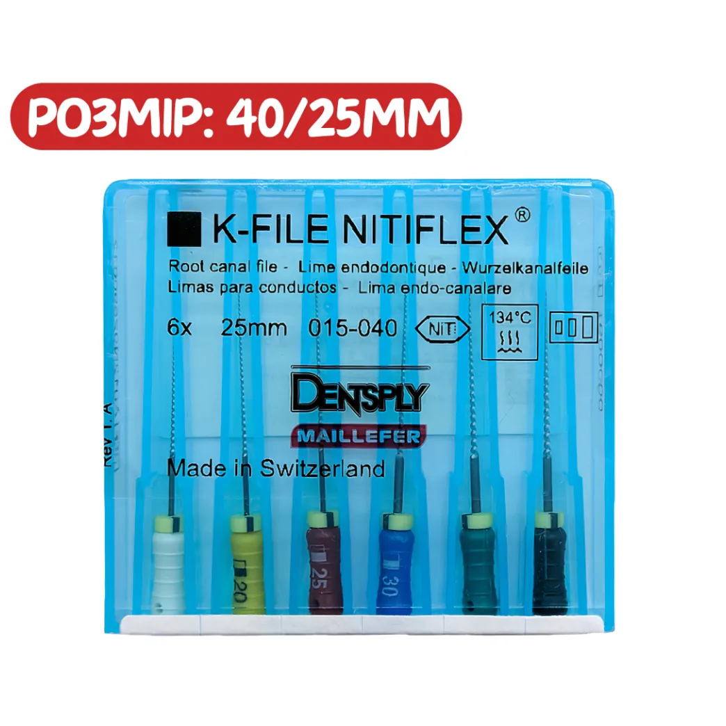 K-File Nitiflex №40, довжина 25 мм, 6 шт. - ендодонтичні інструменти (Нітіфлекс)