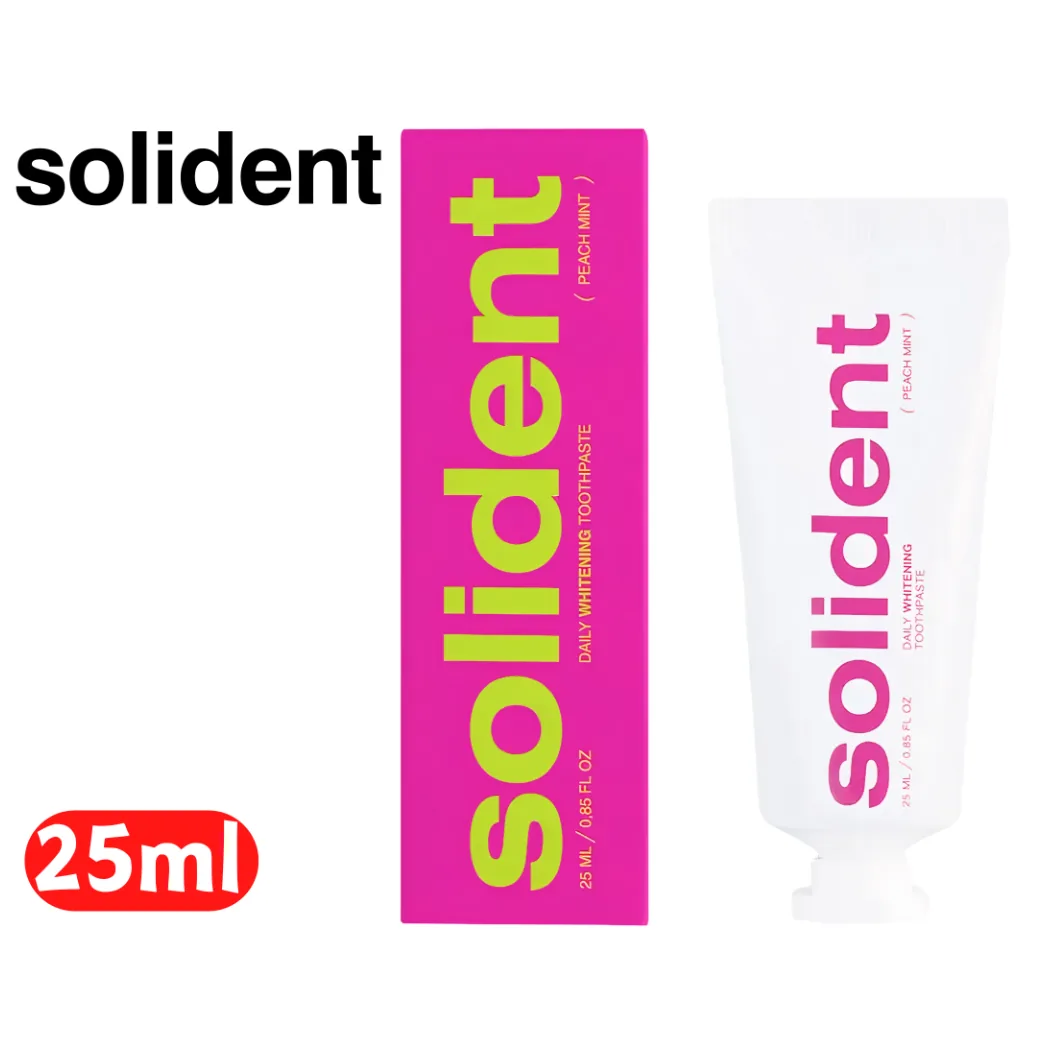 Щоденна відбілювальна зубна паста Solident Peach mint / персик-м'ята, 25мл (Solident) солідент