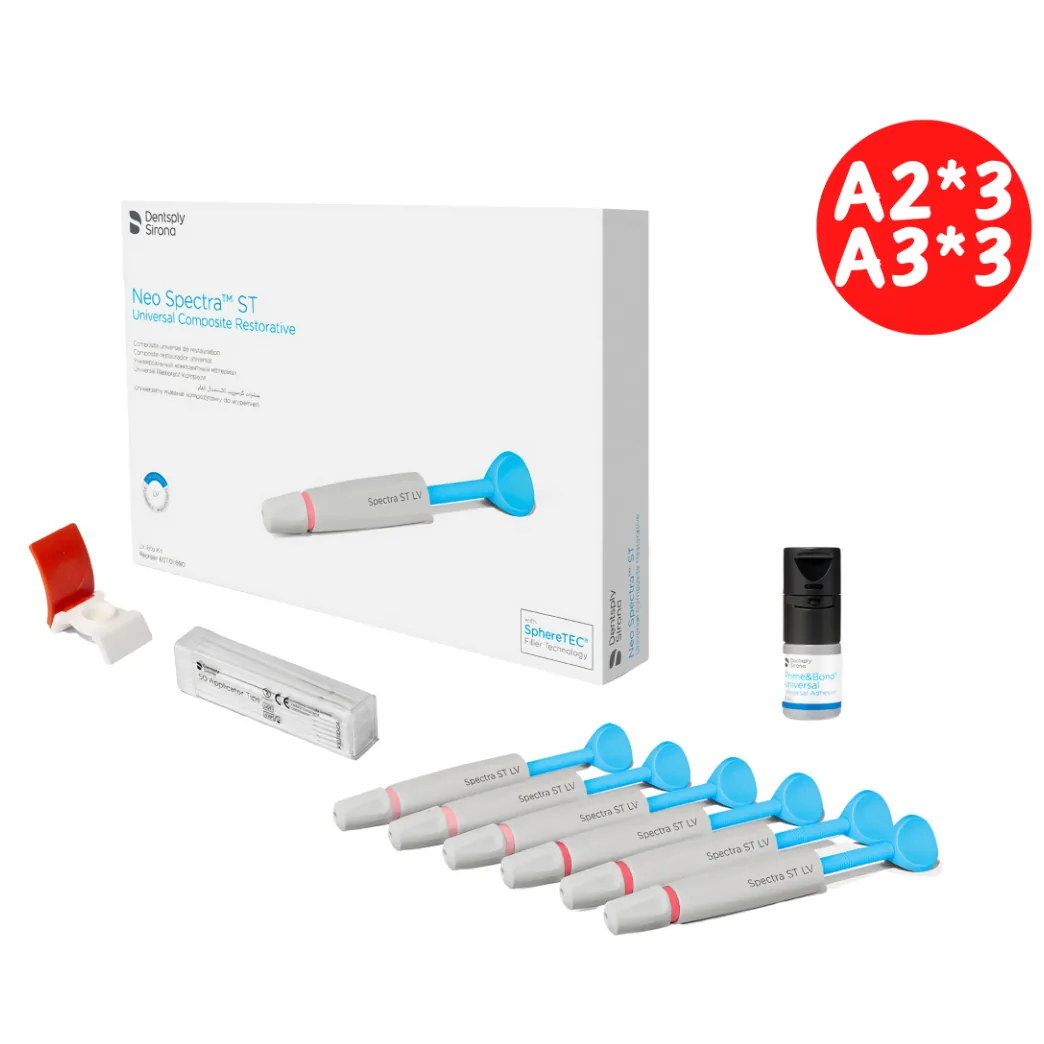 Neo Spectra ST LV (низька в'язкість), Нео Спектра набір ECO KIT, 6 шприців по 3 г: 3*A2, 3*A3 + Бонд