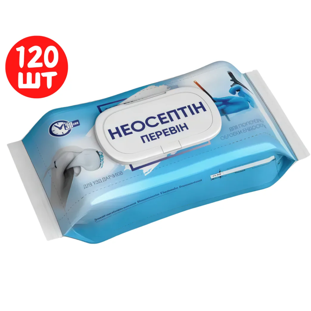Неосептін ПЕРЕВІН 120 шт - Серветки для дезінфекції УЗД-датчиків та ендоскопів