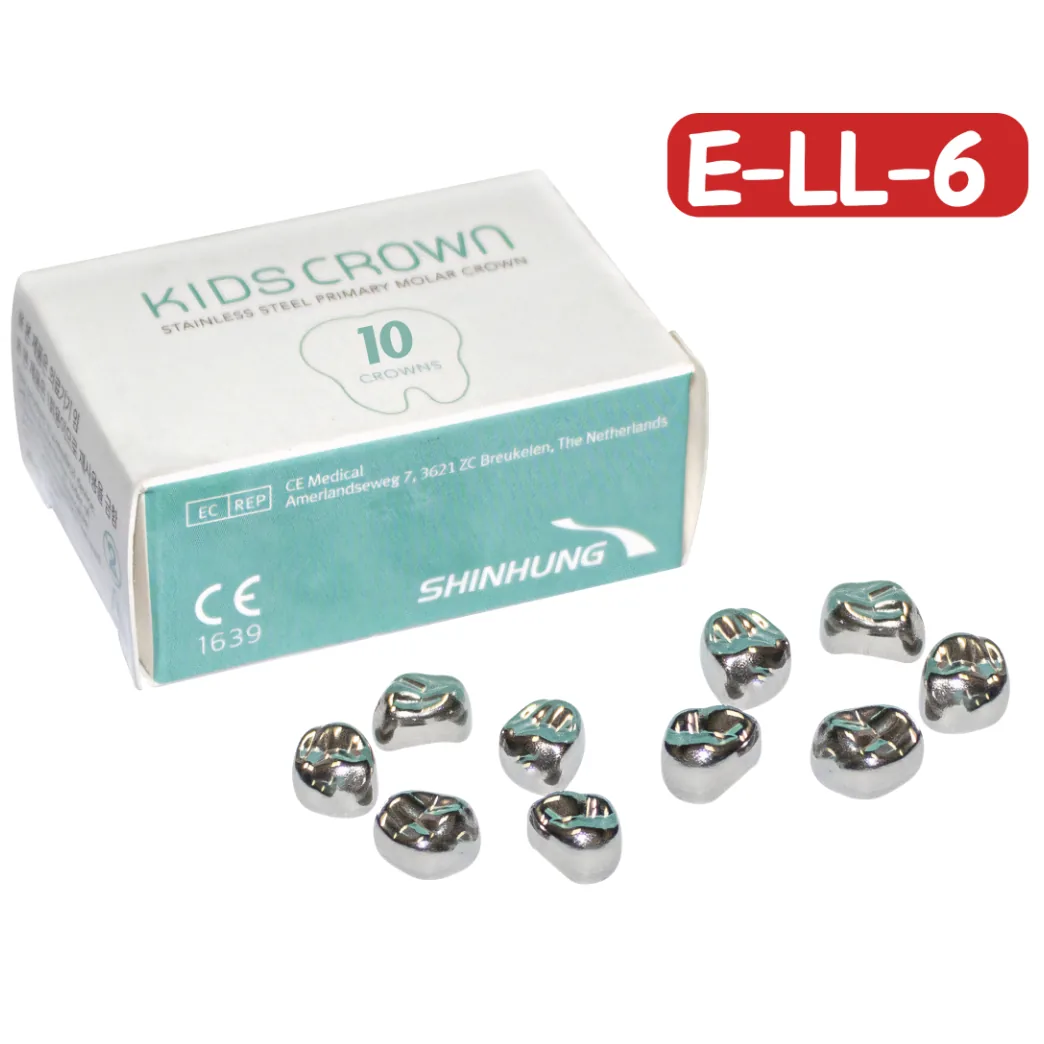 Дитячі коронки, верхня ліва E-LL-6, 10 шт, Kids Crown, Primary Molar Crown (SHINHUNG)
