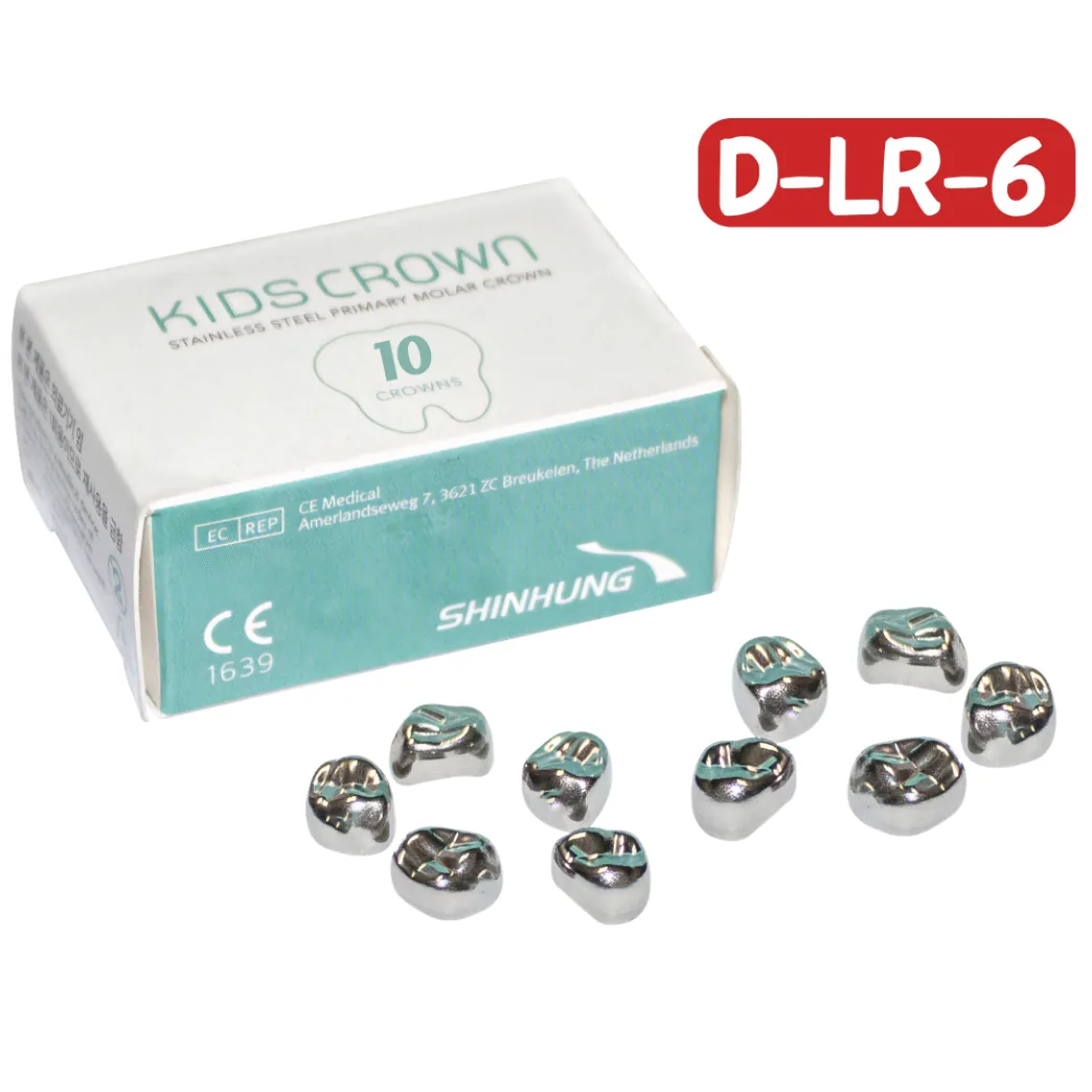Дитячі коронки, верхня ліва D-LR-6, 10 шт, Kids Crown, Primary Molar Crown (SHINHUNG)