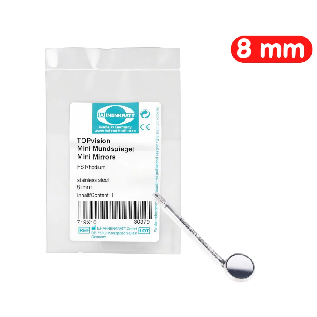 Дзеркало стоматологічне мікрохірургічне TOPvision Mini FS Rhodium 8 мм (HAHNENKRATT)