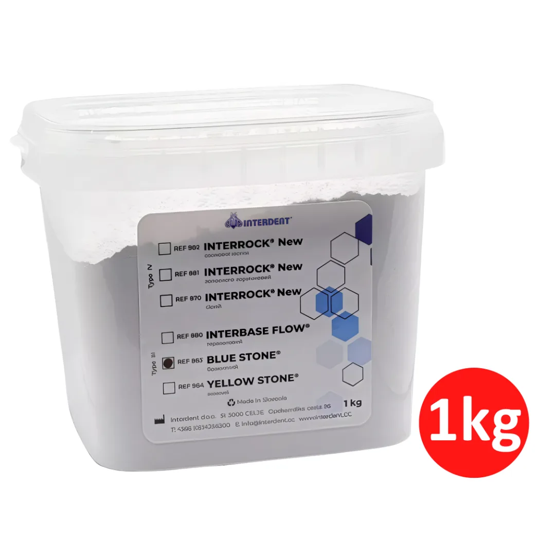Гіпс BLUE STONE (тип 3), блакитний цокольний, 1кг, INTERDENT