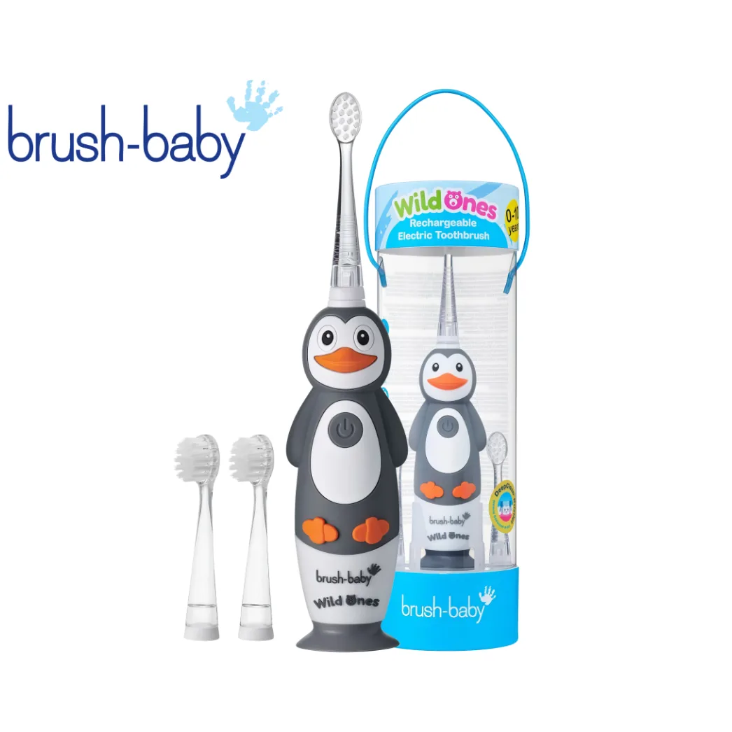 WildOnes Penguin, ВайлдОнз Пінгвін - електрична дитяча зубна щітка 0-10 років (Brushbaby Ltd)