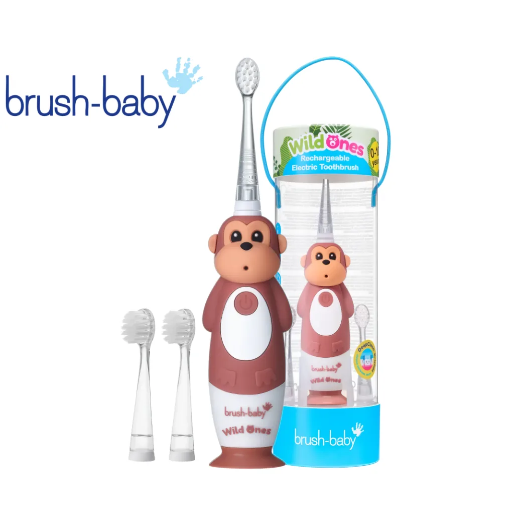 WildOnes Monkey, ВайлдОнз Мавпочка - електрична дитяча зубна щітка 0-10 років (Brushbaby Ltd)