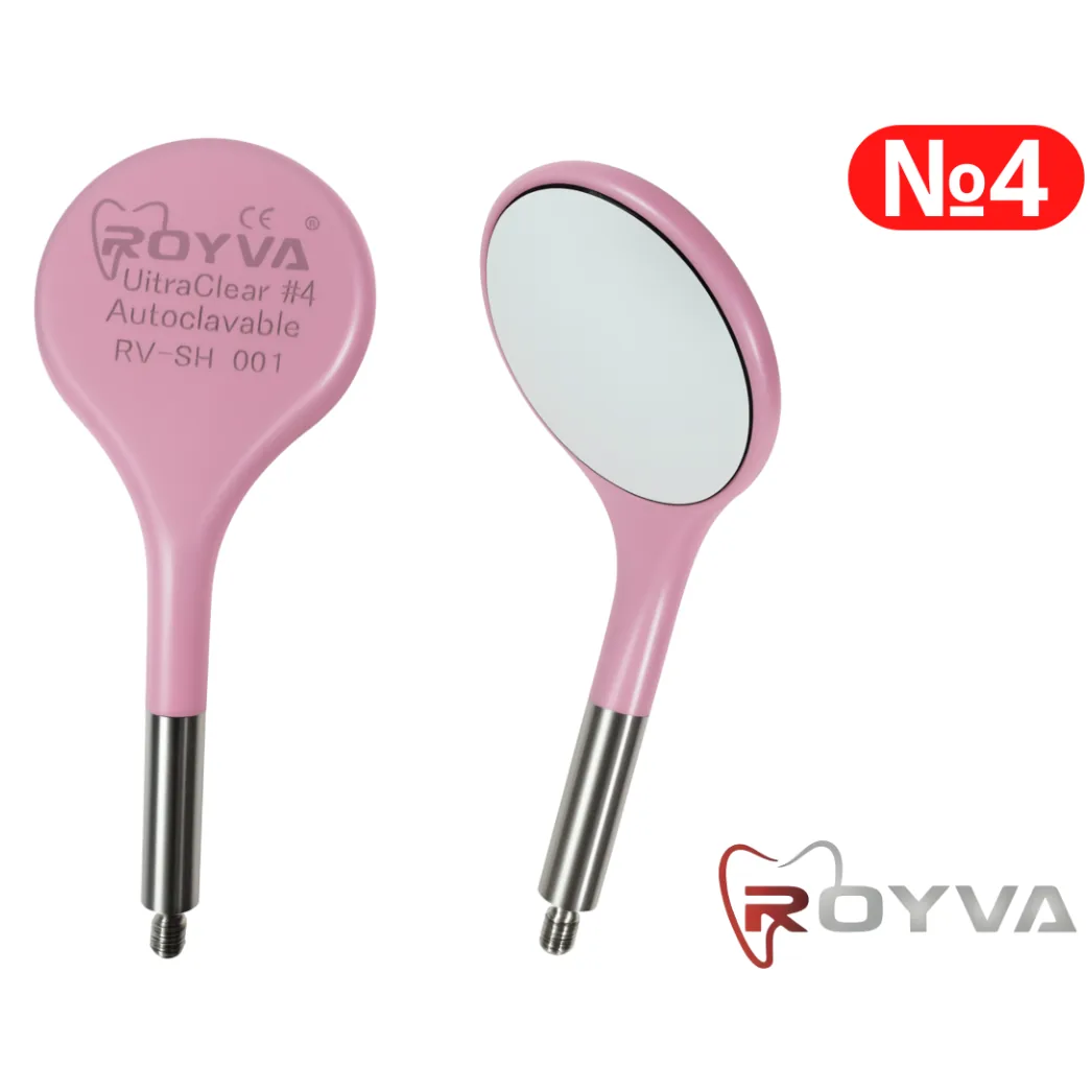 Дзеркало стоматологічне ULTRA CLEAR HD, рожеве, 1 шт. (Royva)