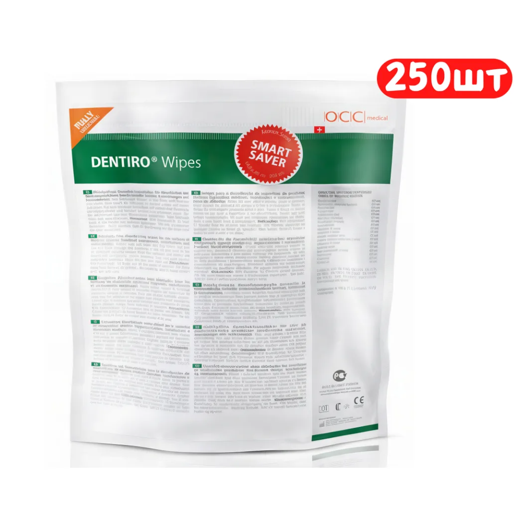 Серветки дезінфікуючі Dentiro Wipes Smart Saver (250 шт.) (Oro Clean Chemie)