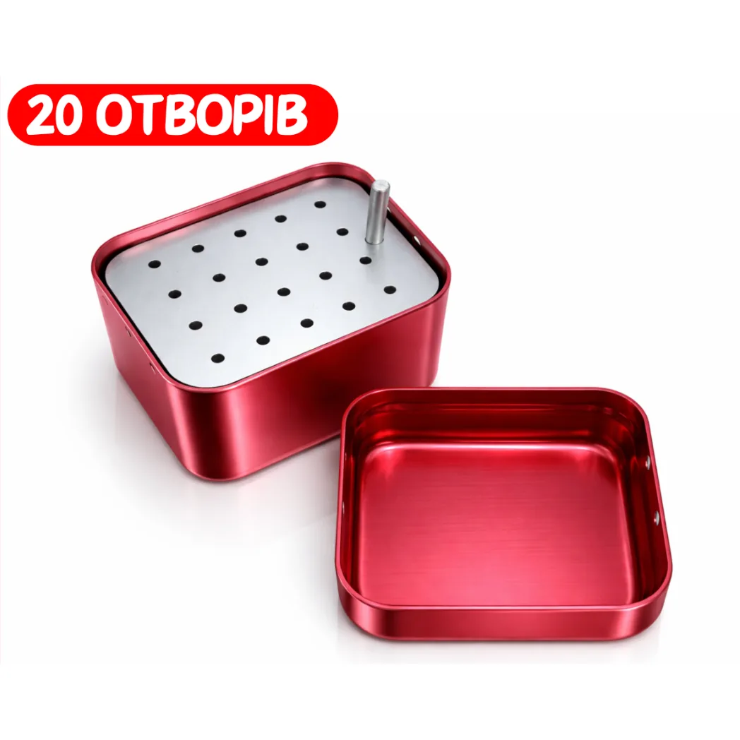 Стерилізатор для борів № B048, 20 отворів, червоний (Ruier)