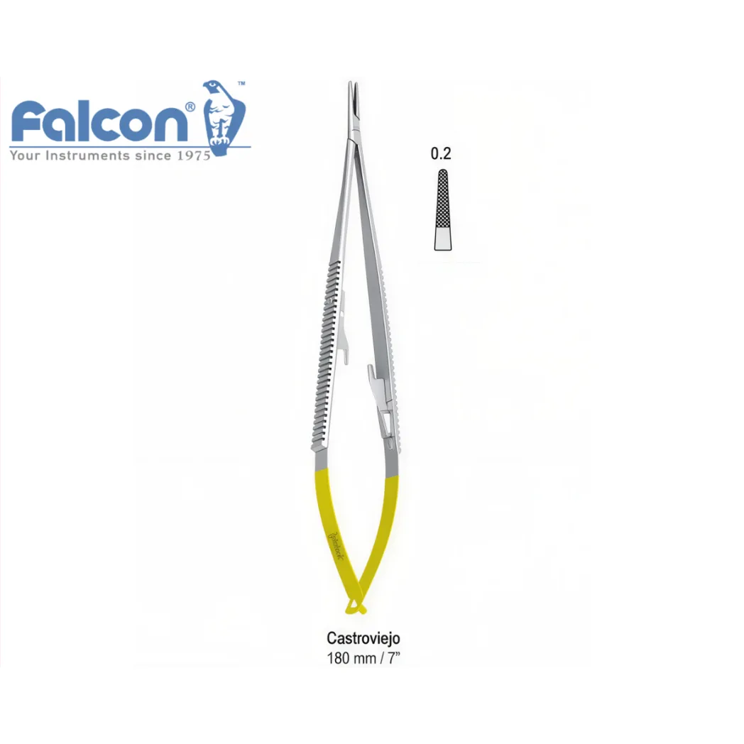 Голкотримач Falcon-Grip Castroviejo прямий 180 мм із твердосплавними вставками (TC), BN.152.180 (Falcon)