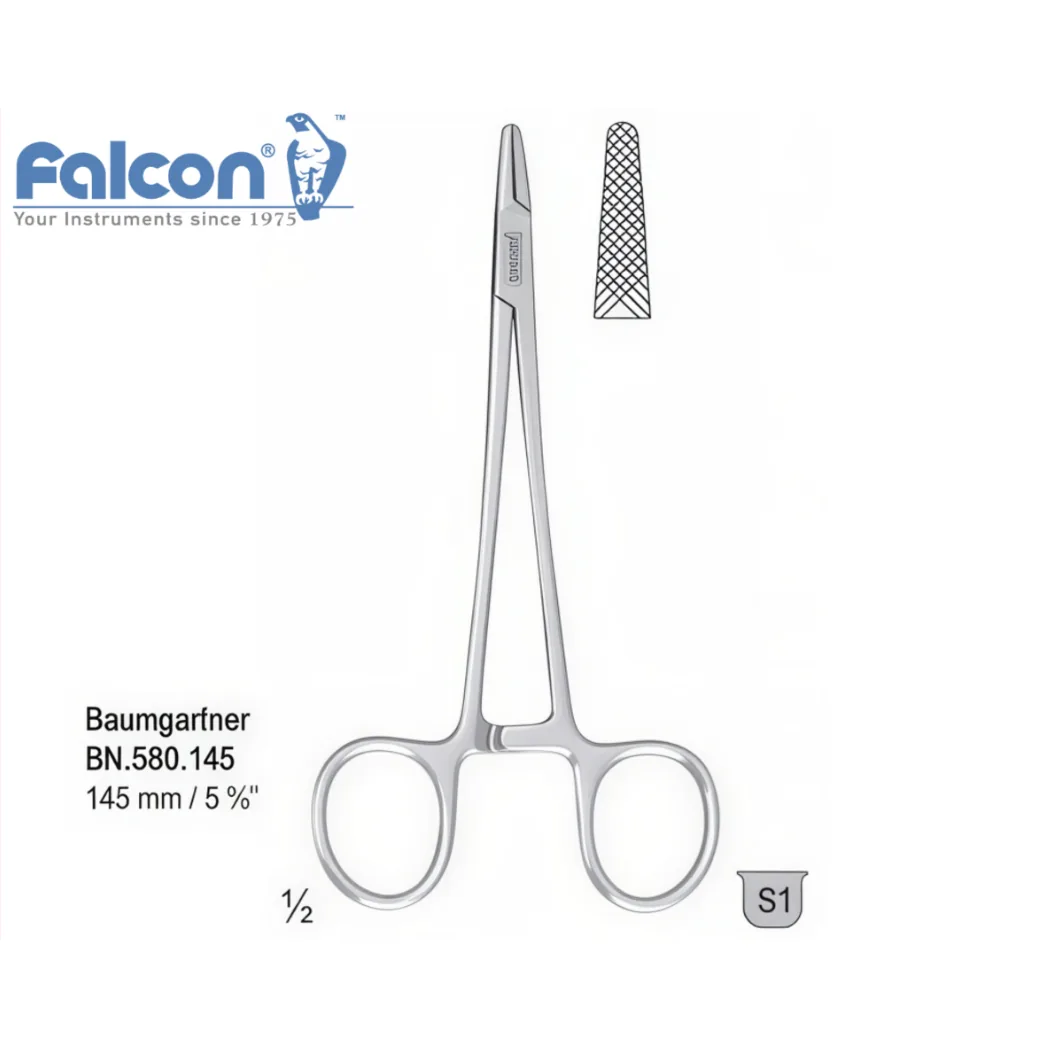 Голкотримач Baumgartner прямий 145 мм, BN.580.145 (Falcon)