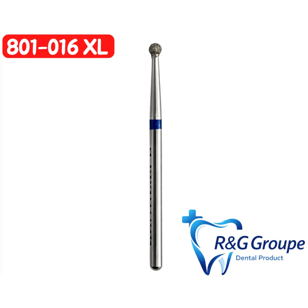 Бор алмазний, 801-016 XL кулька на довгій ніжці, синій (R&G Groupe France)