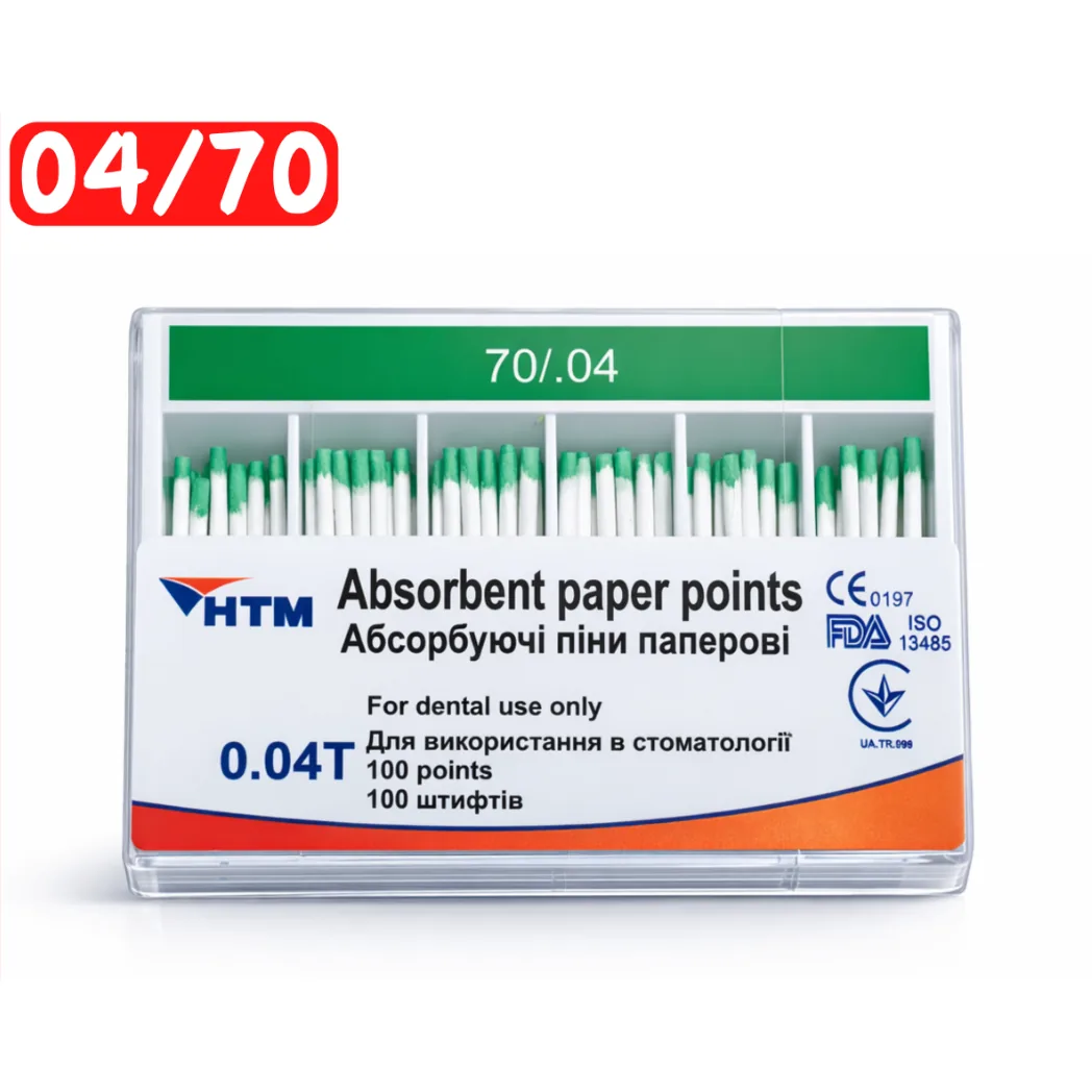 Паперові штифти 04/70, Absorbent Paper Points 04/70 (HTM)