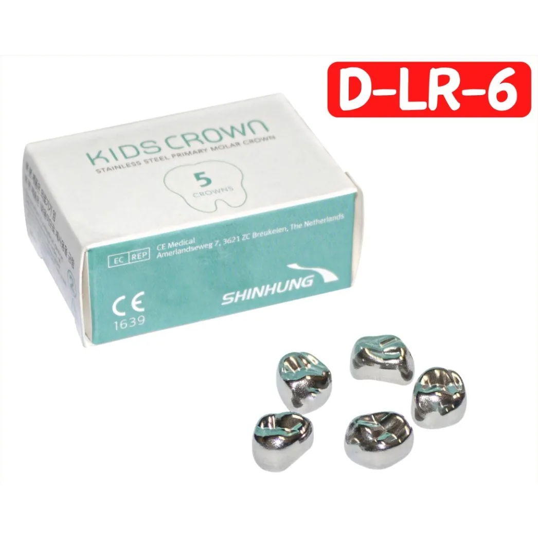 Дитячі коронки, верхня ліва D-LR-6, 5 шт, Kids Crown, Primary Molar Crown (SHINHUNG)