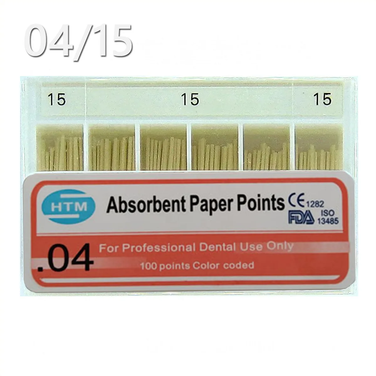 Паперові штифти 04/15, Absorbent Paper Points 04/15(HTM)