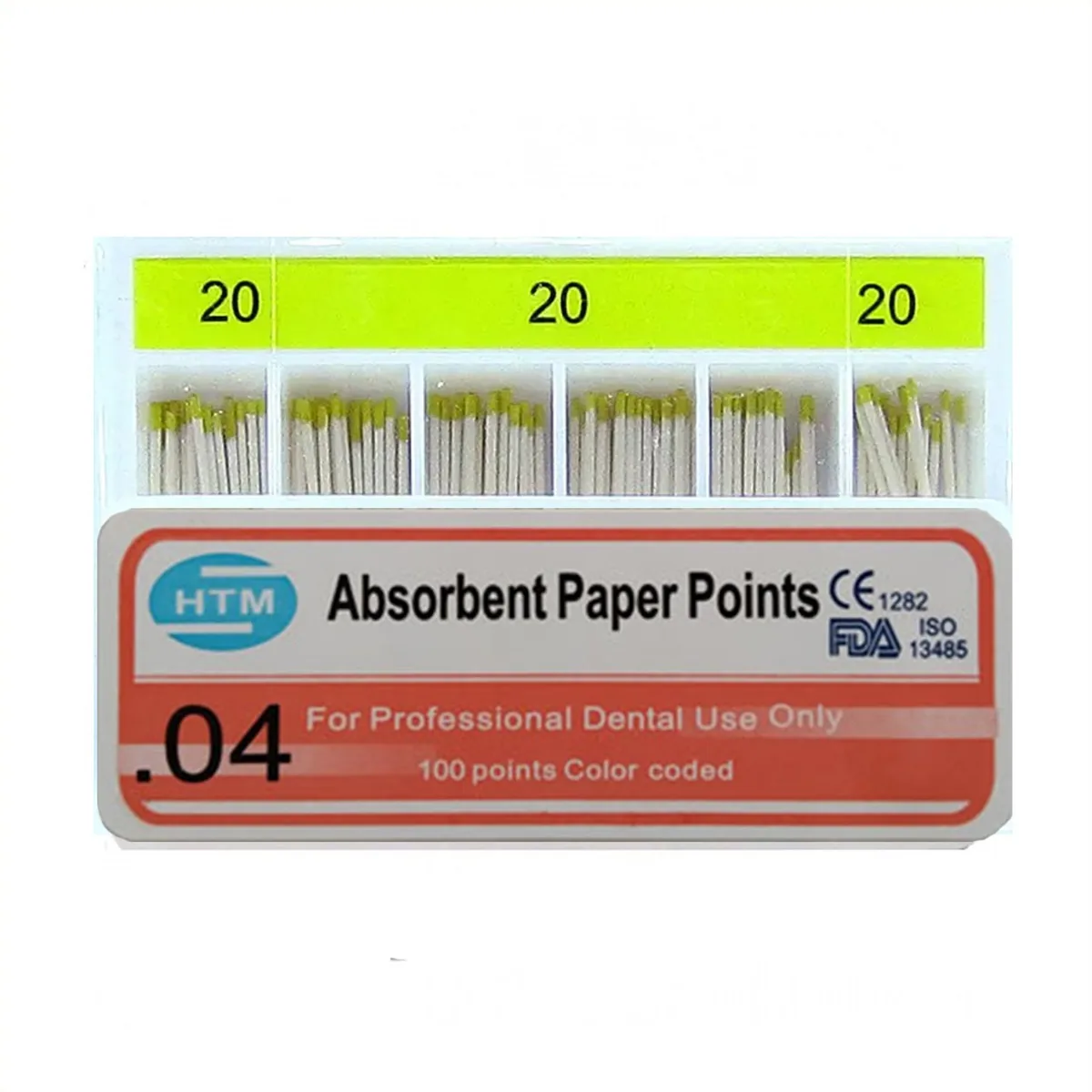 Паперові штифти 04/20, Absorbent Paper Points 04/20 (HTM)