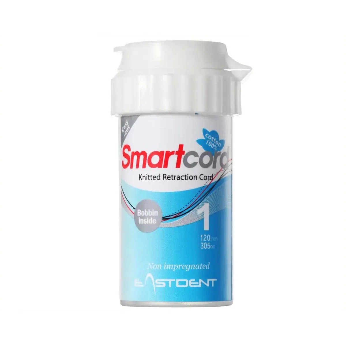 SmartCord (СМАРТКОРД) "1" - нитка ретракционная без просочення 305 см (EastDent) / Смарт корд / Smart Cord