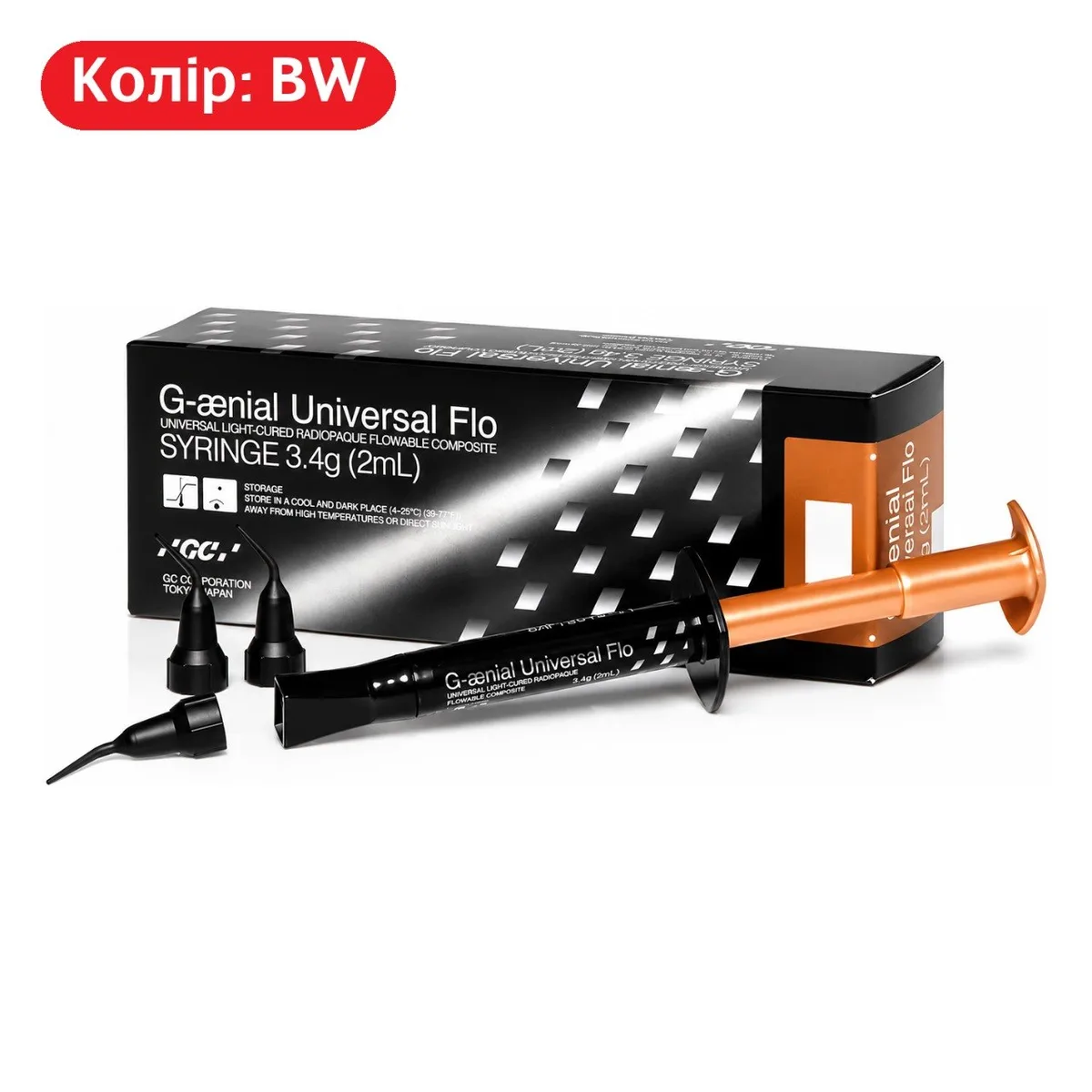 Рідкотекучий композит G-aenial Universal Flo, колір BW, шприц 3.4 г (2 мл) (GC)