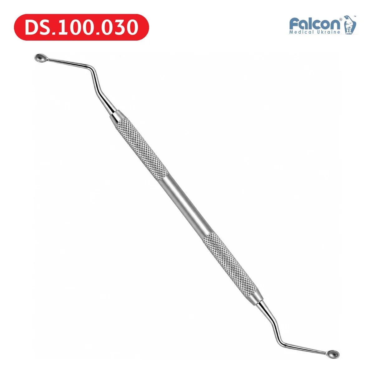 Кюретажна ложка Falcon DS.100.030, двобічна, пряма S-подібна форма
