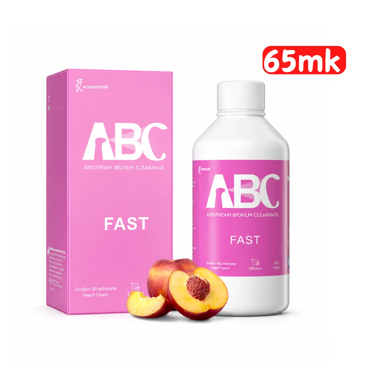 Порошок для Air Flow ABC FAST, 65 мкм, 300 г, зі смаком персика (Woodpecker)